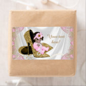 Pink Gold Ethnic Baby Dusche Wasser Flaschen Label (Insitu)