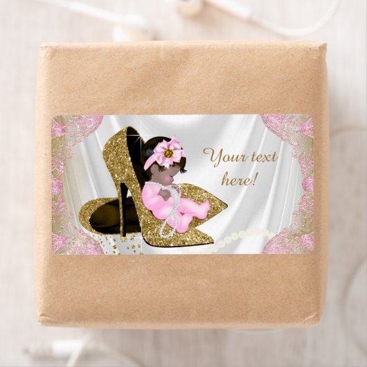 Pink Gold Ethnic Baby Dusche Wasser Flaschen Label (Insitu)