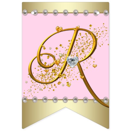 Pink Gold Ethnic Ballerina Baby Dusche Wimpelkette (Zweite Fahne)