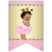 Pink Gold Ethnic Ballerina Baby Dusche Wimpelkette (Erste Fahne)
