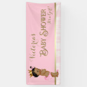 Pink Gold Ethnic Princess Baby Dusche Banner (Vertikal)