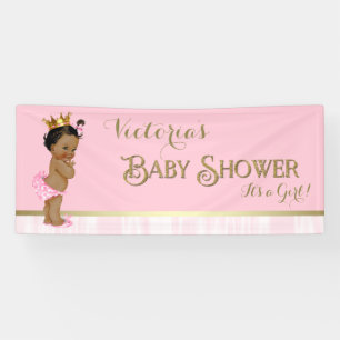 Pink Gold Ethnic Princess Baby Dusche Banner