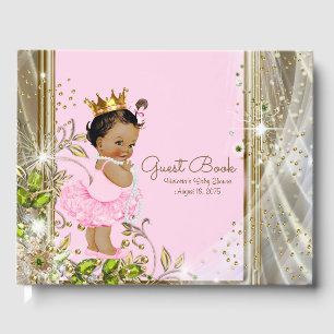 Pink Gold Ethnic Princess Baby Showbook Gästebuch