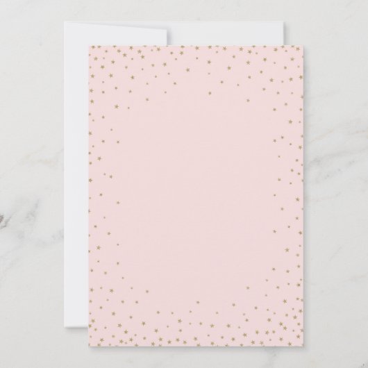 Pink & Gold Extravagant Stars Silvester Party Einladung (Rückseite)