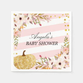 Pink Gold Fall Pumpkin Cocktail Papier Napkins Serviette