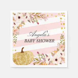 Pink Gold Fall Pumpkin Cocktail Papier Napkins Serviette