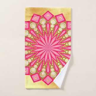 Pink Gold Fantasy Mandala Handtuch