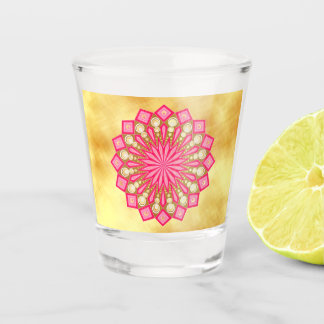 Pink Gold Fantasy Mandala Schnapsglas