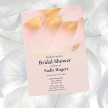 Pink & Gold Feathers Brautparty