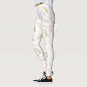 Pink Gold Feathers Leggings (Links)