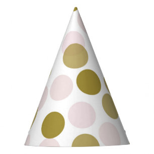 Pink & Gold Festive Polka Dots Confetti Partyhütchen