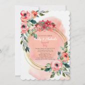 Pink Gold Fett florale Blogs Engagement Partei Einladung (Vorderseite)