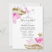Pink & Gold Flamingo Bridal oder Baby Dusche per M Einladung (Vorderseite)