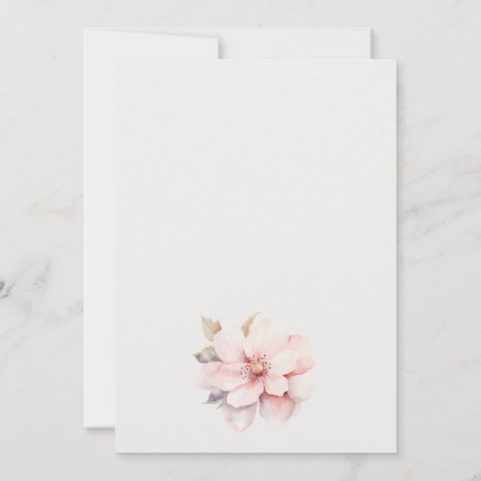 Pink Gold Flora Set Tee Brautparty Tee Party Dankeskarte (Rückseite)