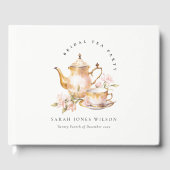 Pink Gold Flora Set Tee Brautparty Tee Party Gästebuch (Vorderseite)