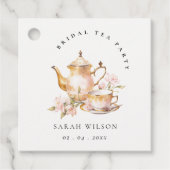 Pink Gold Flora Set Tee Brautparty Tee Party Geschenkanhänger (Vorderseite)