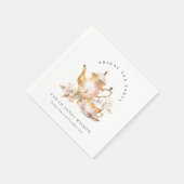 Pink Gold Flora Set Tee Brautparty Tee Party Serviette (Ecke)