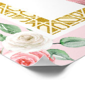 Pink Gold Floral Anand Karaj Wedding Willkommensze Poster (Ecke)