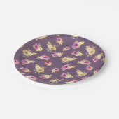 Pink+Gold Floral Baby Dusche Pappteller (Schrägansicht)