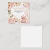 Pink Gold Floral Baby Duschkabine Windelwanne Begleitkarte (Vorne/Hinten)