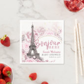 Pink Gold Floral Bonjour Bebe Baby Dusche Serviette (Beispiel)