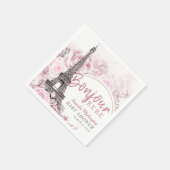 Pink Gold Floral Bonjour Bebe Baby Dusche Serviette (Ecke)