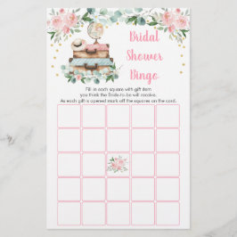 Pink Gold Floral Brautparty Bingo Game