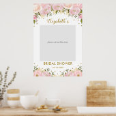 Pink Gold Floral Brautparty Foto Stand Prop Poster (Küche)