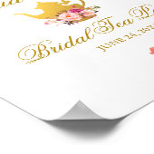 Pink Gold Floral Brautparty Tee Party Willkommen Poster (Ecke)