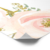 Pink Gold Floral Brunch Brautparty Willkommen Poster (Ecke)