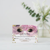 Pink Gold Floral Lashes Freundschaftswerbung Empfehlungskarte (Stehend Vorderseite)