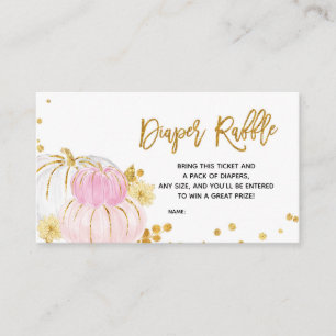 Pink Gold Floral Pumpkin Baby Dusche Windel Windel Begleitkarte