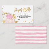 Pink Gold Floral Pumpkin Baby Dusche Windel Windel Begleitkarte (Vorne/Hinten)