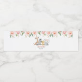Pink Gold Floral Safari Baby Dusche Wasserflaschenetikett (Einzelnes Label)