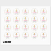 Pink Gold Floral Taufe Vielen Dank Sticker (Blatt)