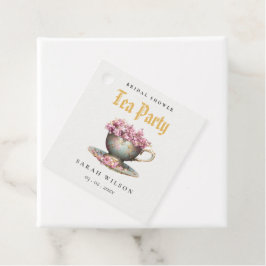 Pink Gold Floral Teacup Brautparty Teezeremonie Pa Geschenkanhänger