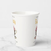 Pink Gold Floral Teacup Brautparty Teezeremonie Pa Pappbecher (Links)