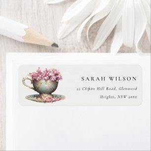 Pink Gold Floral Teacup Tee Party Adresse