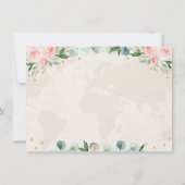 Pink Gold Floral Travel Brautparty Dankeskarte (Rückseite)