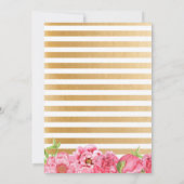 Pink Gold Floral Virtual Baby Sprinkle Einladung (Rückseite)