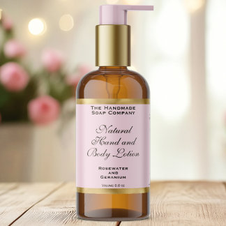 Pink & Gold Foil Cosmetics Bottle Label Rechteckiger Aufkleber