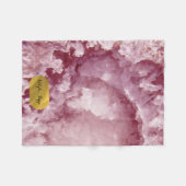Pink Gold Foil Sea Crystals Signature Script Fleecedecke (Vorderseite (Horizontal))