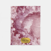 Pink Gold Foil Sea Crystals Signature Script Fleecedecke (Vorderseite)