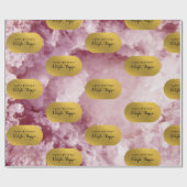 Pink Gold Foil Sea Crystals Signature Script Geschenkpapier (Flach)