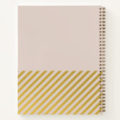 Pink Gold Foil Stripes Feminée Passwort Notebook Notizblock (Rückseite)