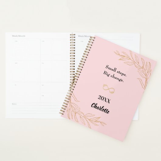 Pink gold foliage motivational quote 2026 planer (Anzeige)