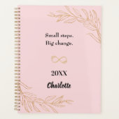 Pink gold foliage motivational quote 2026 planer (Vorderseite)
