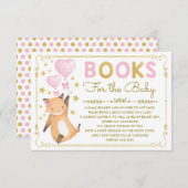 Pink Gold Fox Baby Girl Dusche Bringen Sie eine Bo Begleitkarte (Vorne/Hinten)