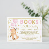 Pink Gold Fox Baby Girl Dusche Bringen Sie eine Bo Begleitkarte (Stehend Vorderseite)