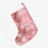 Pink Gold Fur Sparkle Glam Einhornleuchten Kleiner Weihnachtsstrumpf (Rückseite (Hängend))